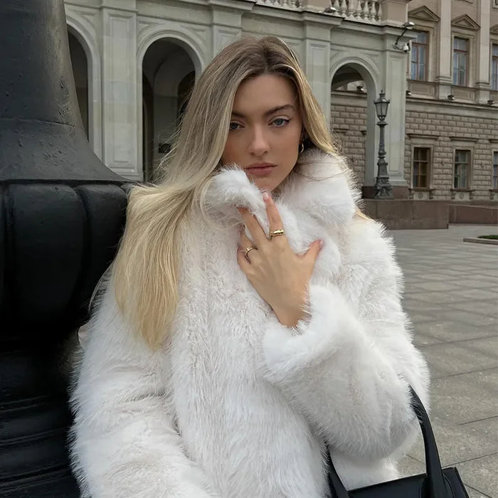 Luxury Brand Eco-coat Exclusive Fluffy Furry Faux Fur