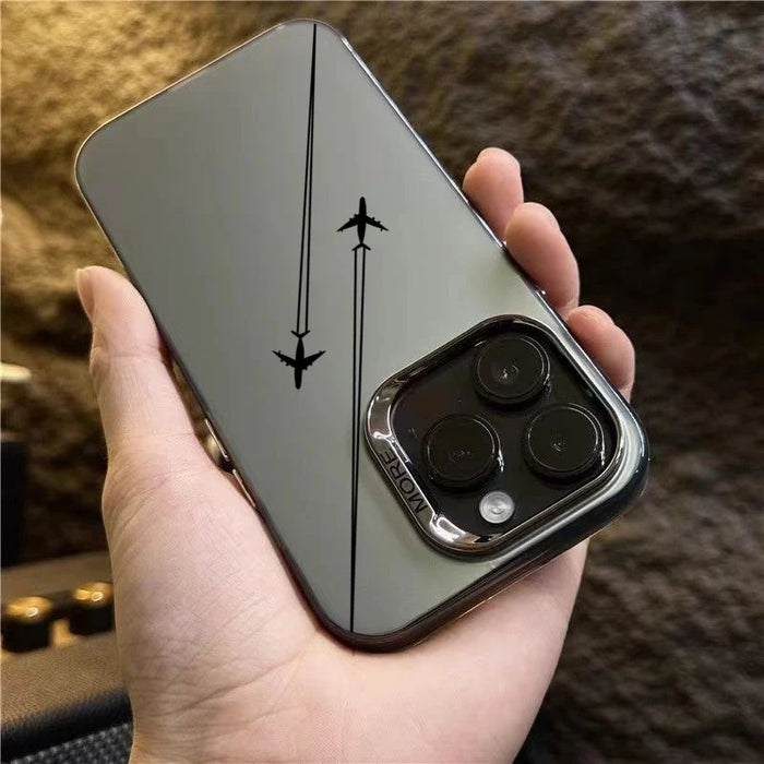 Travel-Inspired Airplane Route Design TPU Basic Case for iPhone 16 15 Pro Max 16E 14 13 12 11 XS X XR 7 8 Plus Hard Back Cover