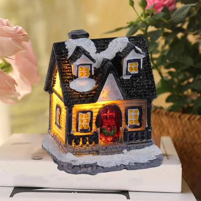 LED Village House Light Up Christmas Village House Resin Light Beacon Table