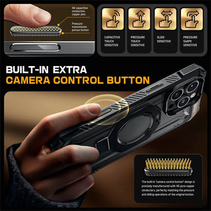 SUPCASE For iPhone 16 Pro Max Case with Camera Control Capture Button UB Grip Heavy Duty Rugged Magnetic Phone Case with Stand