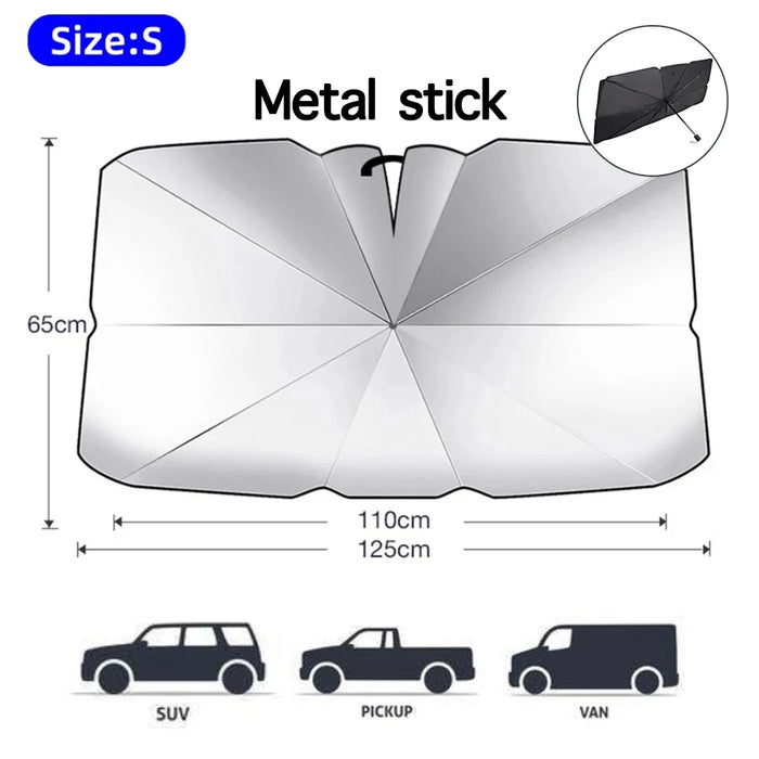 2025 Car Windshield Sunshade Foldable Umbrella Sun Shade Front Window Cover for UV Ray Block Heat Portable Protector Parasol
