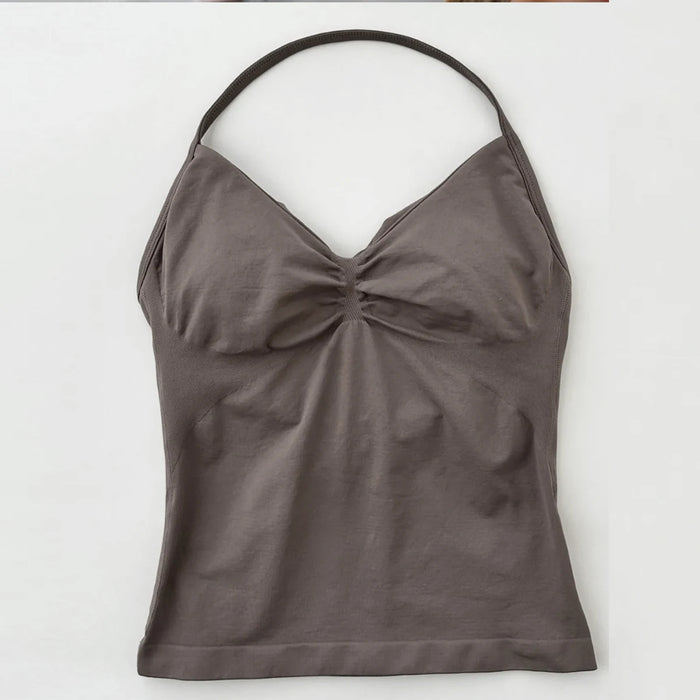 Impact Longline Strappy Gym Top with logo Yoga clothing  Halter Bra Gym Clothes woman  Built-in Removable cups