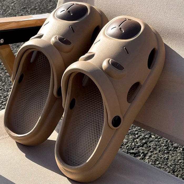 Capybara Women's Perforated Slides - New Summer EVA Sandals, Cloud Comfort, Anti-Slip Home Outdoor Dual Use
