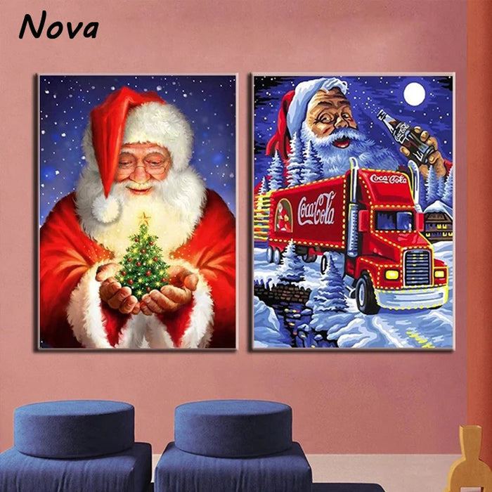 Christmas Canvas Poster Scenery Oil Painting and Prints Christmas Decoration