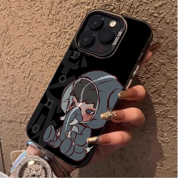 Cartoon Graffiti Hirono Phone Case For iPhone 16 Pro Max 15 14 13 Pro Max 16 Plus Hard Shockproof Matte Back Cover