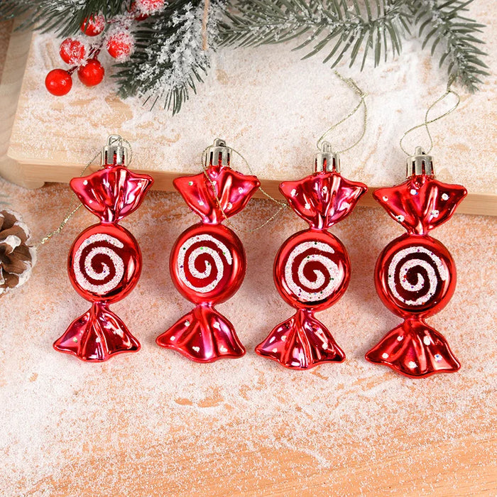 6pcs/box Christmas Candy Pendant Xmas Tree Hanging Ornaments