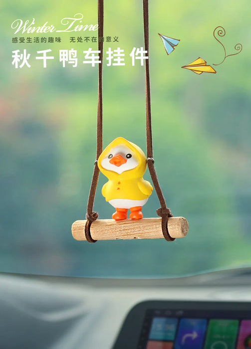 Yellow Swinging Little Duck Interior Car Decoration