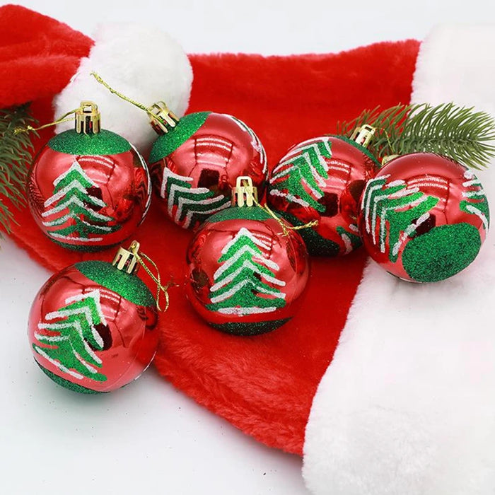 6Pcs/box 6cm Christmas Ball Ornaments Tree Hanging Pendant Christmas Decorations