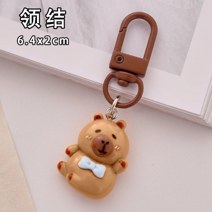 Cute Resin Capybara Key Chains for Women Girls Capibara Animal Keychain Kawaii Bag Backpack Charms Couple Friend Jewelry Gift