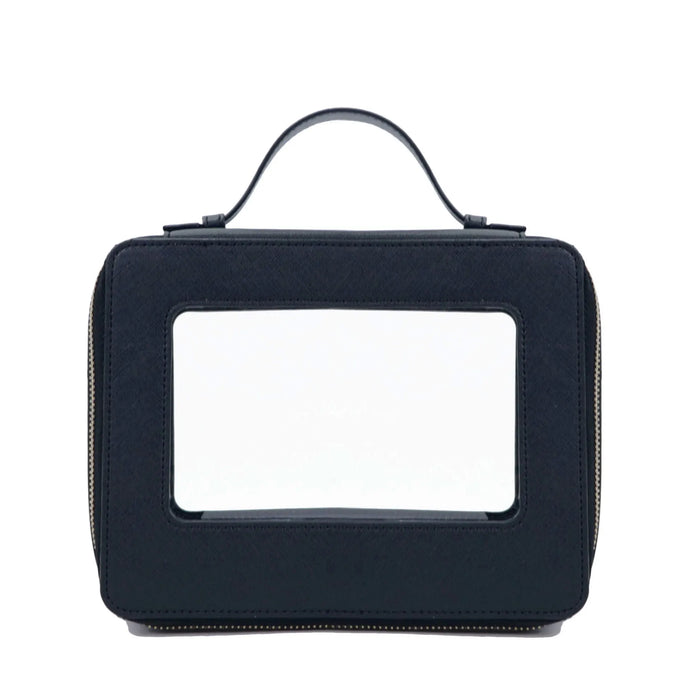 Customized Letters Transparent Makeup Bag Saffiano Portable Cosmetic Case