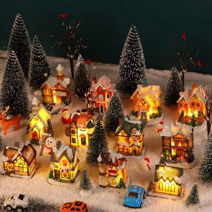 Mini LED Christmas Winter Village Houses Building Collection