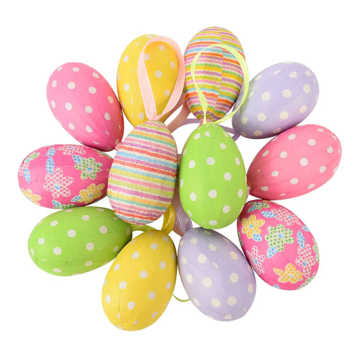 Easter Decoration for Home Wooden Easter Egg Holder Shelves DIY Craft Handmade Ornaments Kids Gift Happy Easter Party Decor 2025