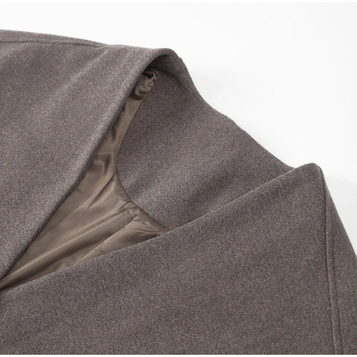 Women's Fashion V Neck Warm Coat Elegant Button Long Sleeve