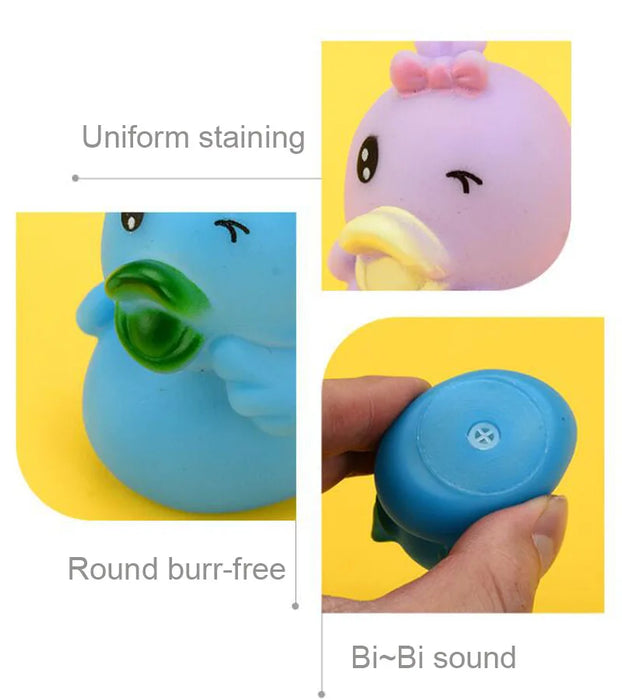 1pcs Yellow Baby Duck Rubber Bath Toys for Toddler