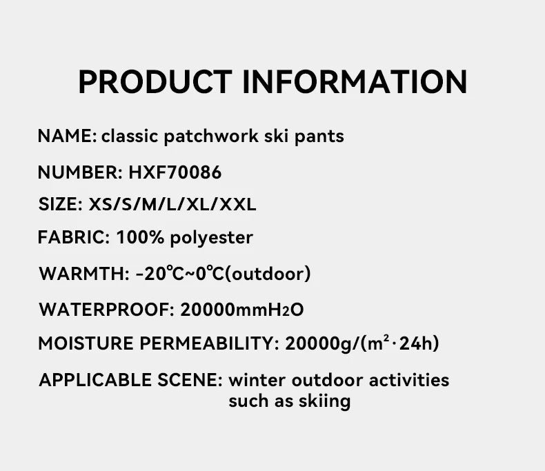 Winter Ski Pants Women Warm Snow Trousers