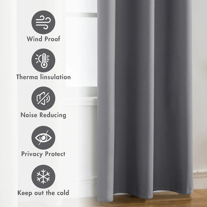 2pcs Blackout Thermal Curtains With Coating Insulated Liner, Window Curtains for Bedroom, Living Room, Dining Room, Home Decor