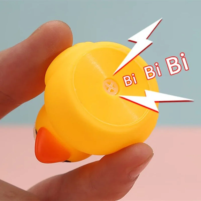 Cute Floating Little Yellow Duck with Squeeze Sound Baby Bath Toys