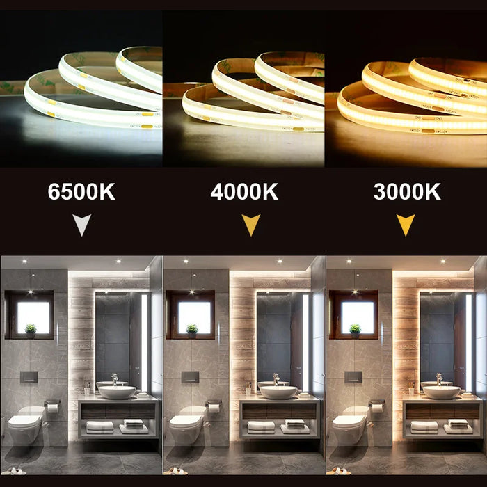 COB LED Strip Light IP65 Waterproof 480 LEDs/m