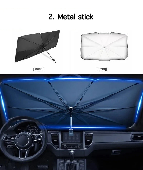 2025 Car Windshield Sunshade Foldable Umbrella Sun Shade Front Window Cover for UV Ray Block Heat Portable Protector Parasol