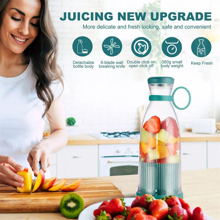 Portable Blender in Bottle Fresh Juicer Blender Rechargeable Mixer Smoothie Blender Electric Orange Fruit Juice Extractor Machine
