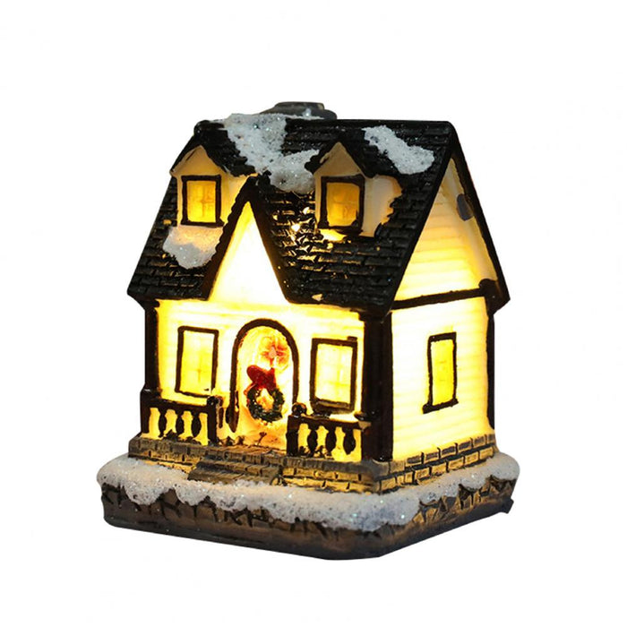 Resin Christmas House Figurine Tiny Resin House Village Miniature