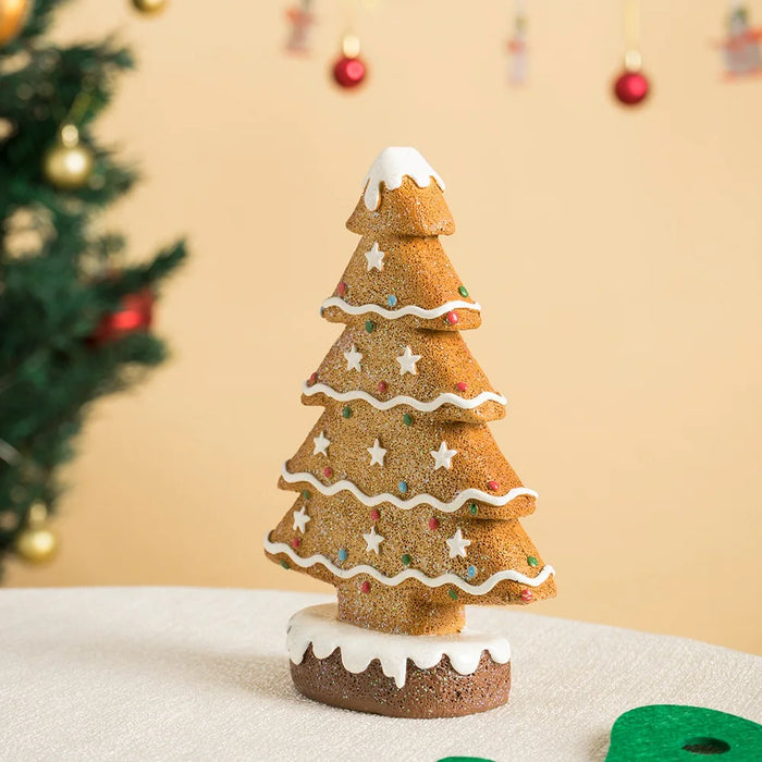 Vilead 15cm Resin Gingerbread Christmas Tree Figurines