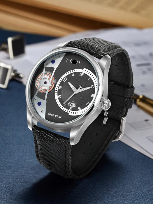Set Gift Box for Men's Minimalist Business Watch Luxury Versatile Double Strap Detachable Watch Festival Gift