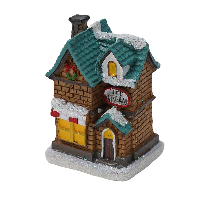 Brightness LED Light Up Small Village House Scene Christmas Decor Ornament 2024 New Year Home Decor Navidad