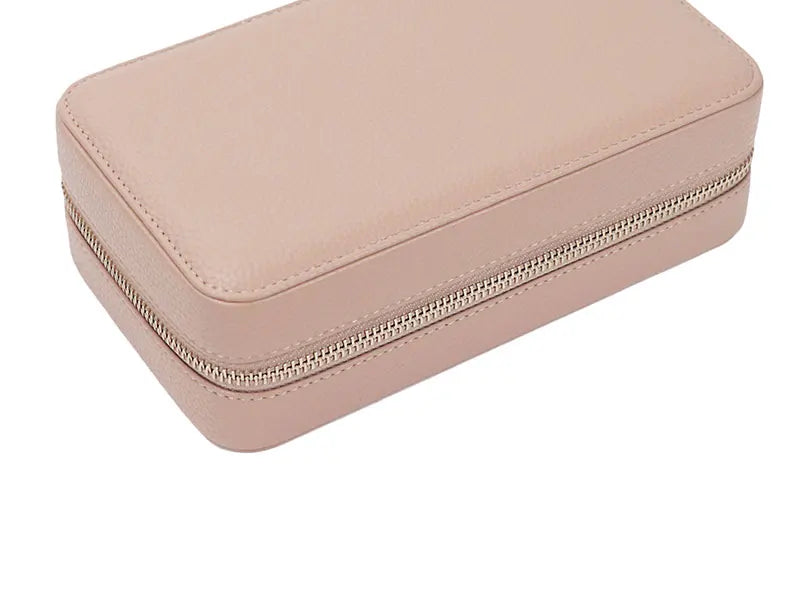 Personalized Emboss Gold Name Pebble Leather Jewelry Storage Box