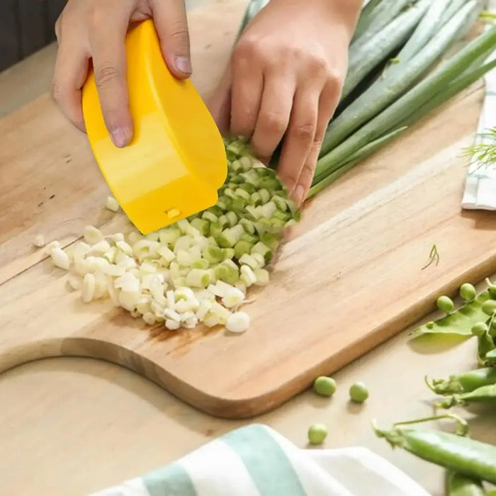 Vegetable Chopper Roller Manual Scallion Cutter with 6 Stainless Steel Blade Detachable Herb Roller Mincer Parsley Chopper Tools