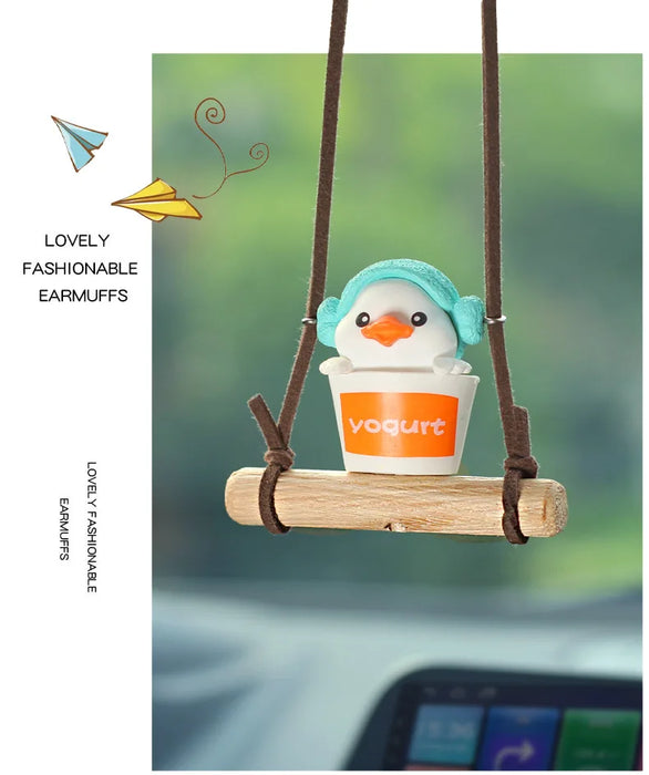 Yellow Swinging Little Duck Interior Car Decoration