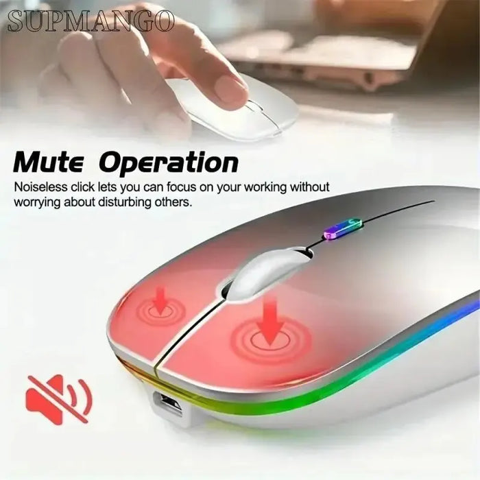 Rechargeable Wireless Mouse LED Backlit Mouse Laptop Computer Mouse 2.4Ghz
