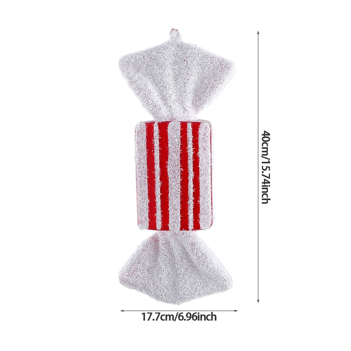 2pc 15cm Large Candy Pendant Christmas Decoration Red And White Lollipop