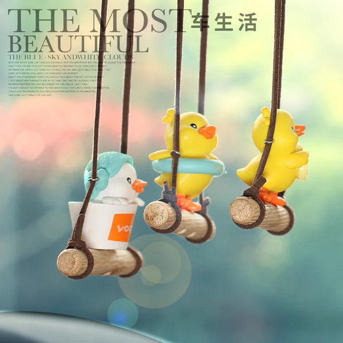 Yellow Swinging Little Duck Interior Car Decoration