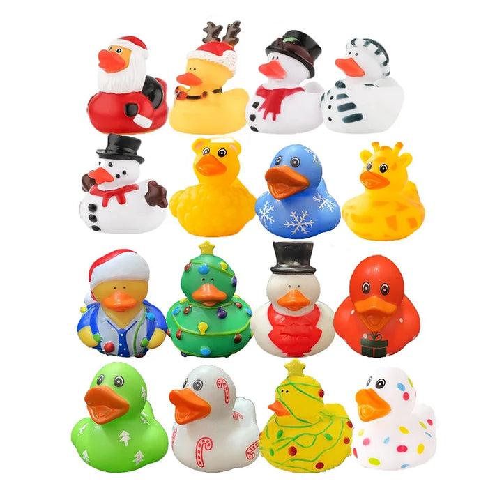 6-24pcs Assorted Christmas Rubber Ducks 2.5 Inch