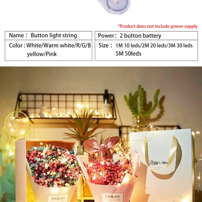1M 2M 3M 5M LED Copper Wire String Lights Fairy Light Outdoor Garland