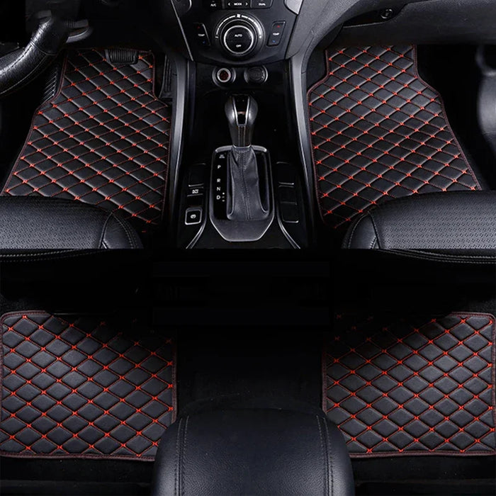 Car Floor Mats 4PCS Universal PU Leather Waterproof Auto Foot Pad Protector