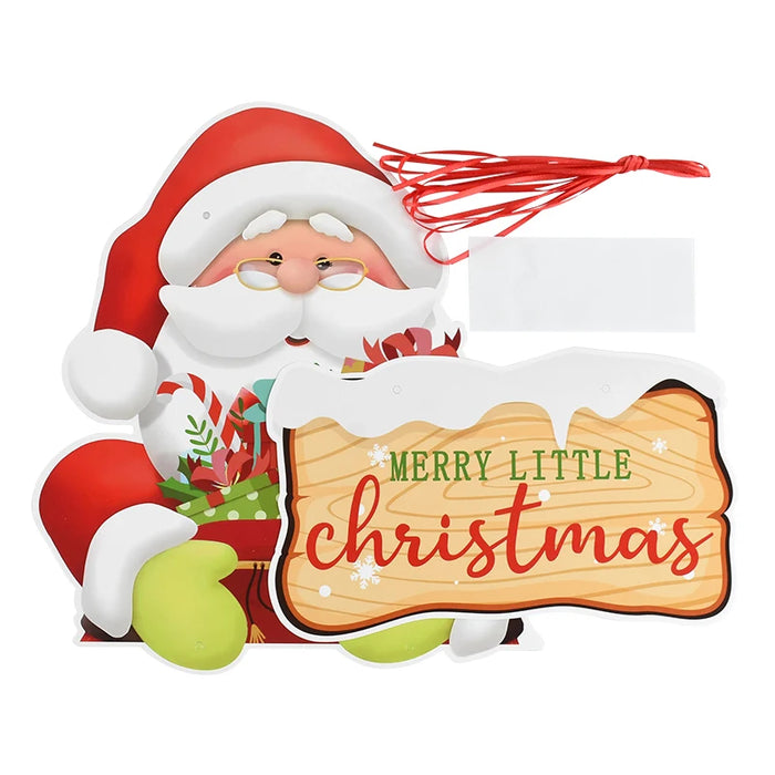 Christmas Door Hanging Paper Ornament Santa Claus Pendants