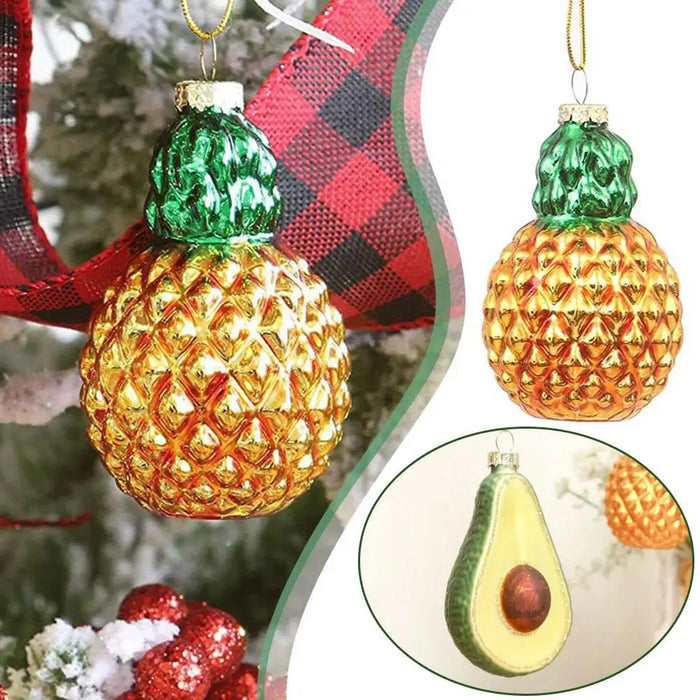 Christmas Tree Decorations Avocado Fruit Pineapple Cupcake Donut Ice Cream