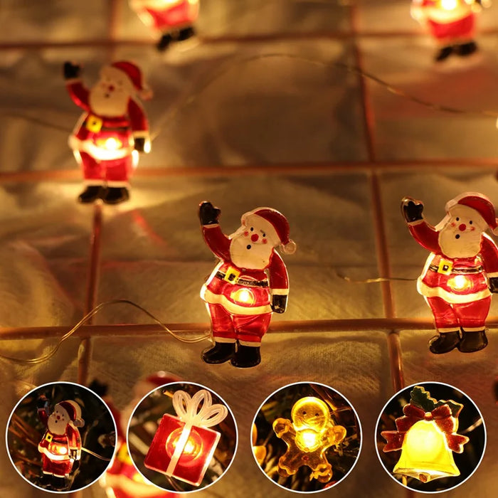 Christmas Santa Claus String Light Garland Xmas Tree Pendant