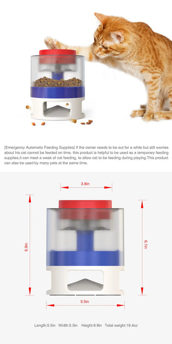 Dog Puzzle Toys Interactive Toys Automatic Catapult Food Dispenser Slow Feeder Press Food Leaker & Transparent Anti-slip Granary