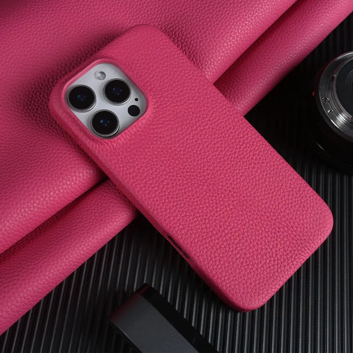 Luxury Magnetic Magsafe Genuine Leather Case For iP 16 Pro Max 15 14 13 12 11 Phone Cases Back Cover