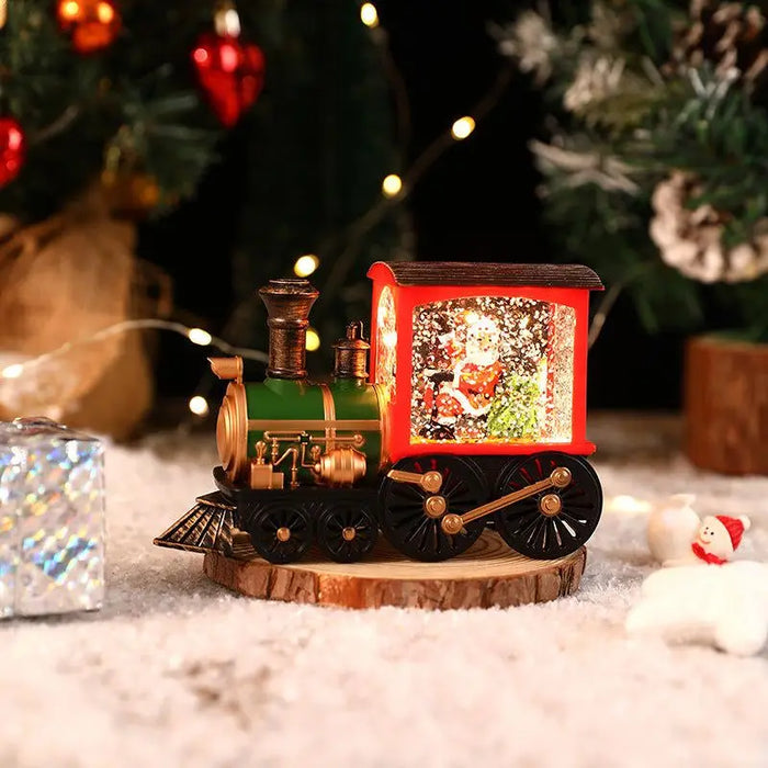 Christmas Gift Train Crystal Ball Ornament Lighting Train