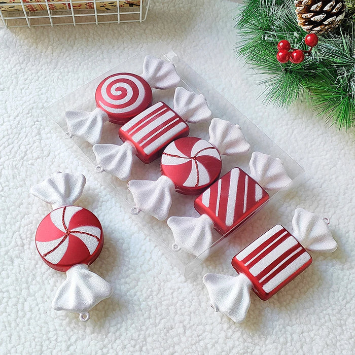 2pc 15cm Large Candy Pendant Christmas Decoration Red And White Lollipop