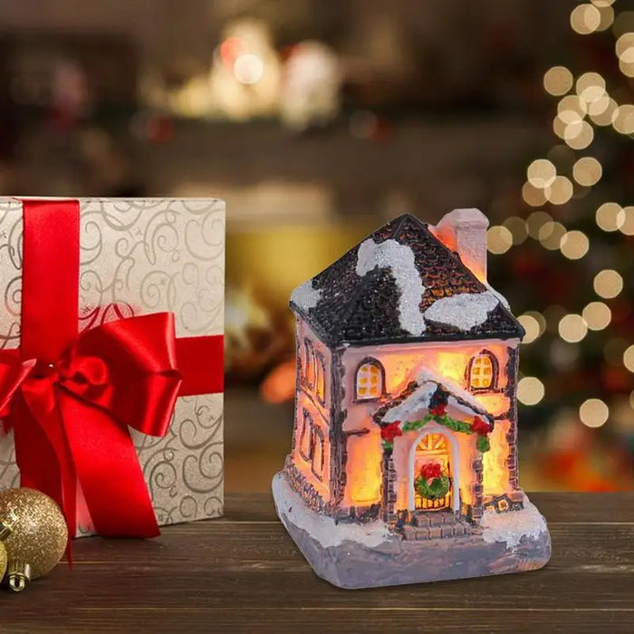 LED Village House Light Up Christmas Village House Resin Light Beacon Table