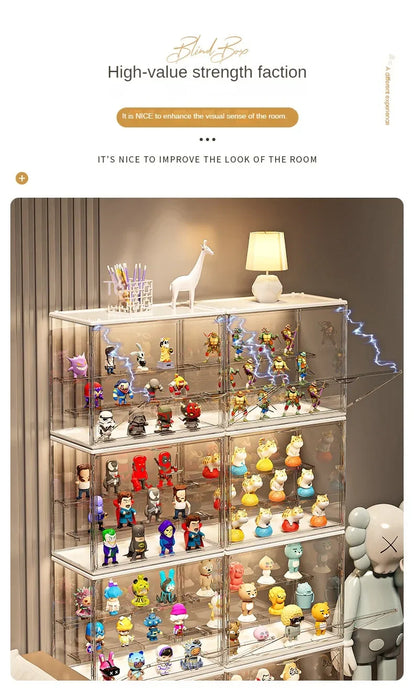 Acrylic Showcase for Collectible Figures and Blind Box Toys, Clear Display Stand
