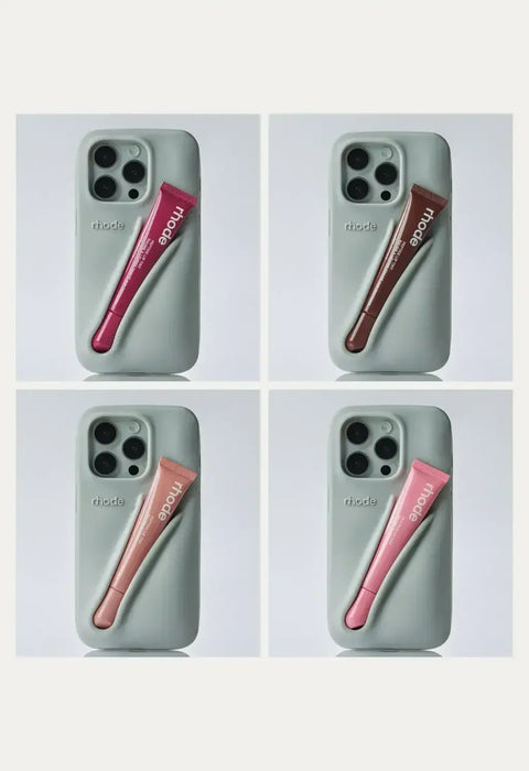 Autumn Edition New Rhode DIY Lipstick Lip Holder Soft Silicone Case for IPhone 16 15 14 13 12 11 Pro Max Plus Phone Stand Cover