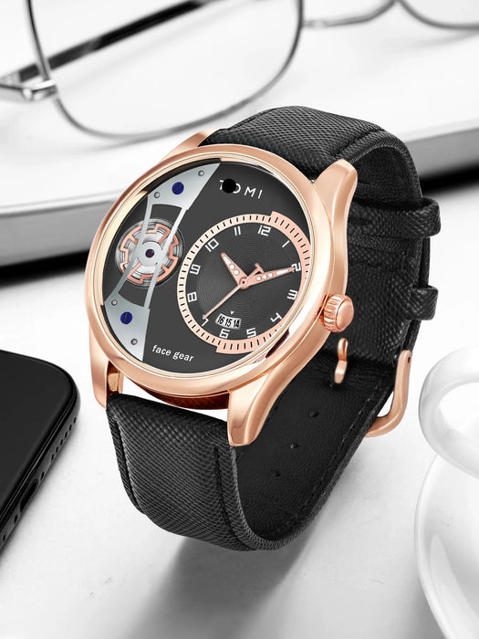 Set Gift Box for Men's Minimalist Business Watch Luxury Versatile Double Strap Detachable Watch Festival Gift