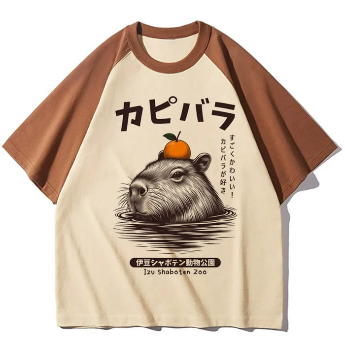 Capybara t-shirts women athleisure comfortable t-shirts female harajuku Japanese funny clothes
