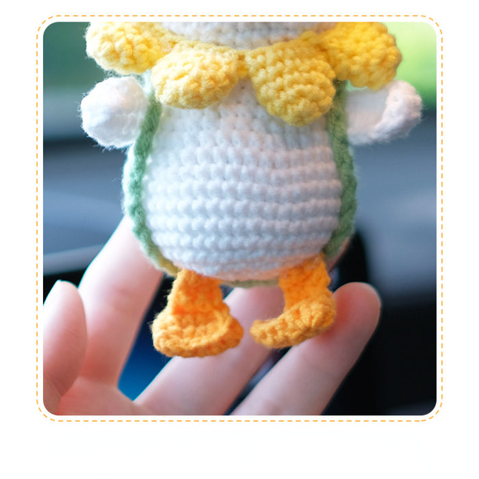 Handmade Crocheted Cute Swinging Duck for Car Interior Accessories